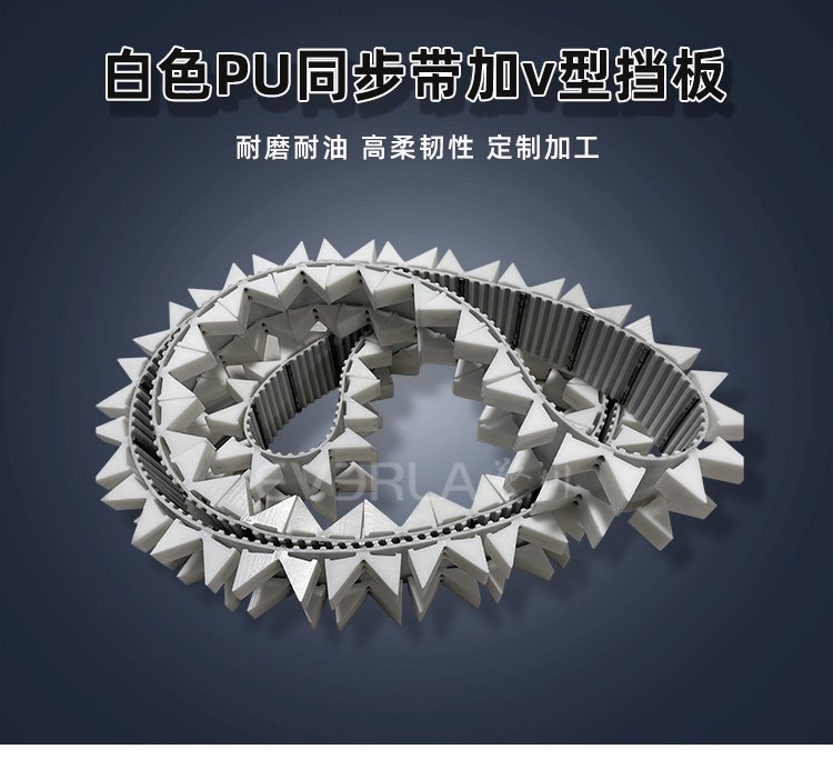 PU同步帶加V型擋板，如何在食品流水線大顯身手
